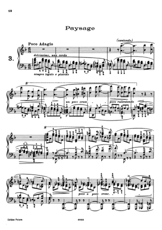 Franz Liszt Études D´exécution Transcendante S.139 (Etude 3 Paysage) score for Piano