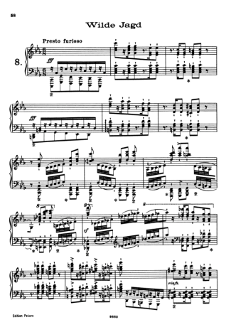 Franz Liszt Études D´exécution Transcendante S.139 (Etude 8 Wilde Jagd) score for Piano