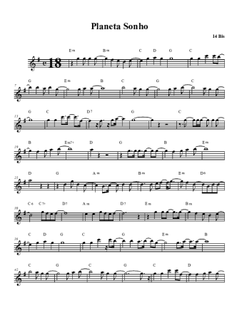 1847 Sheet music - Planeta Sonho - Tenor Saxophone Soprano (Bb)