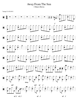38922 Sheet music - Away From The Sun - Drums