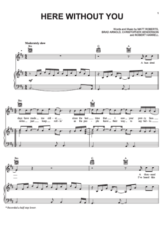 32075 Sheet music - Here Without You - Piano