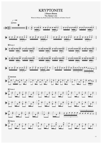 35151 Sheet music - Kryptonite - Drums