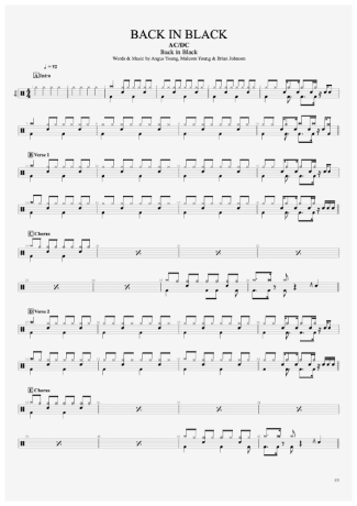 34608 Partitions - Back In Black - Batterie