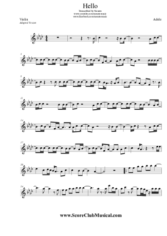 Hello - Adele | Sheet Music for Violin | PDF Download