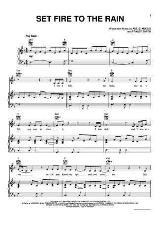 30541 Sheet music - Set Fire To The Rain - Piano