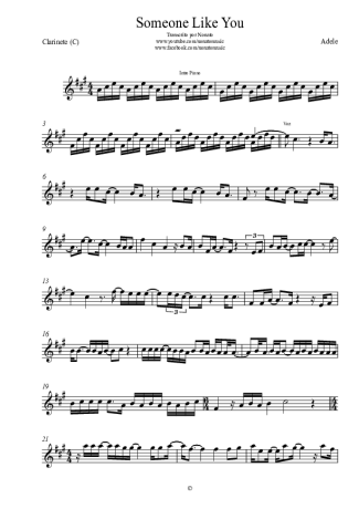 21743 Partitura - Someone Like You - Clarinete (C)