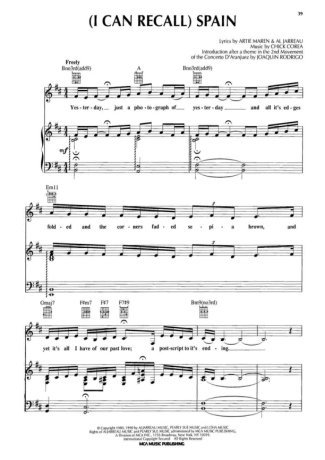 11202 Sheet music - (I Can Recall) Spain - Piano