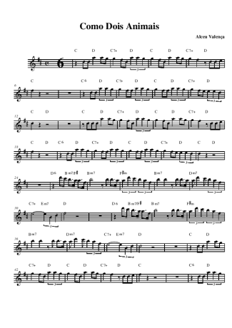 1168 Partitura - Como Dois Animais - Saxofone Alto (Eb)