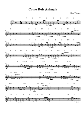 1174 Partitura - Como dois Animais - Saxofone Tenor Soprano (Bb)