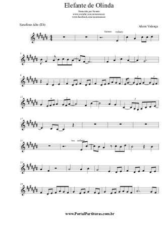 3613 Partitura - Elefante de Olinda - Saxofone Alto (Eb)