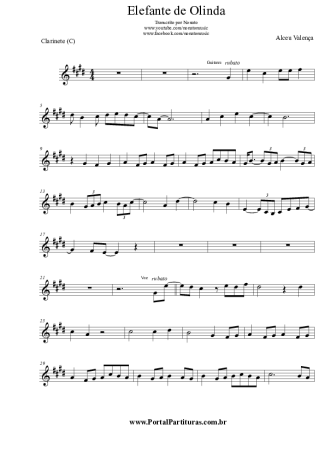 3611 Partitura - Elefante de Olinda - Clarinete (C)
