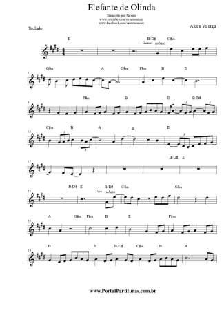 3631 Partitura - Elefante de Olinda - Teclado
