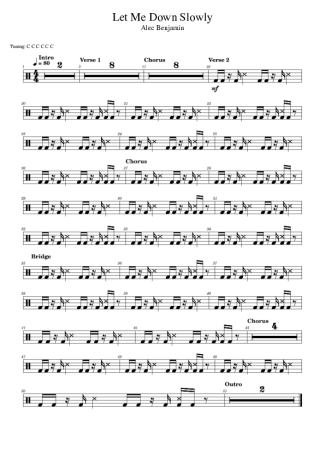43633 Sheet music - Let Me Down Slowly - Drums