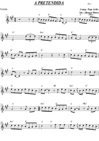 1850 Sheet music - A Pretendida - Keyboard