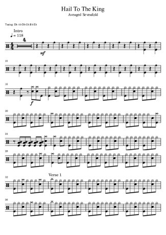 37279 Sheet music - Hail To The King - Drums