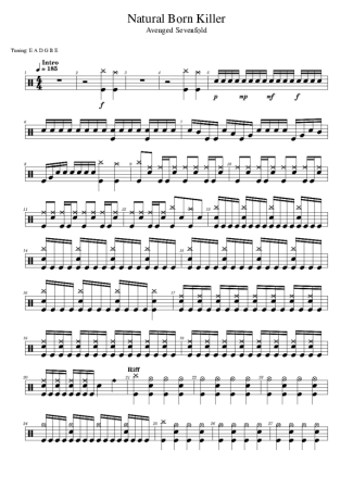 43932 Sheet music - Natural Born Killer - Drums