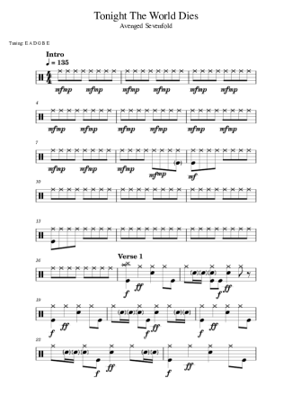 39962 Sheet music - Tonight The World Dies - Drums