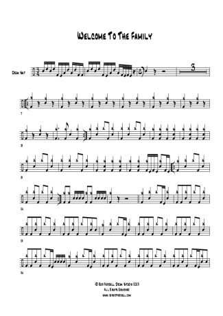 7871 Sheet music - Welcome To The Family - Drums