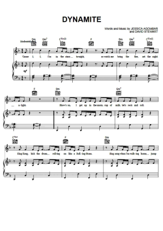 32315 Spartiti - Dynamite - Pianoforte