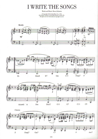 21350 Sheet music - I Write The Songs - Piano