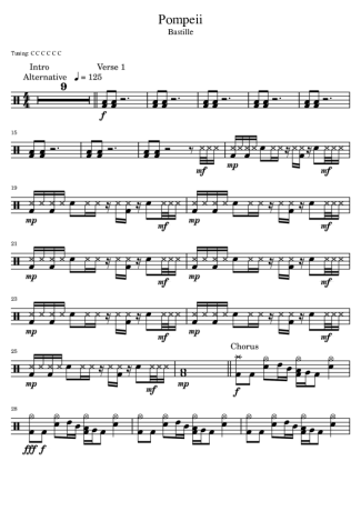 38046 Sheet music - Pompeii - Drums