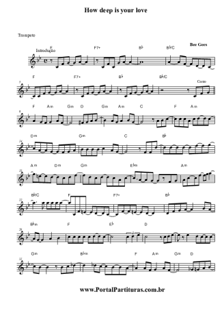 3321 Sheet music - How Deep is Your Love - Trumpet