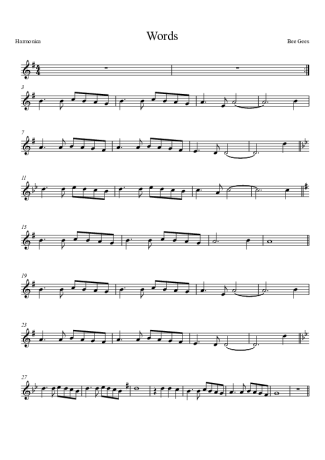 10107 Sheet music - Words - Harmonica