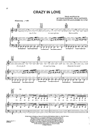 32226 Sheet music - Crazy In Love - Piano