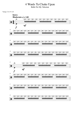 39224 Partitura - 4 Words To Choke Upon - Batería