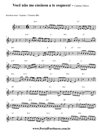 621 Sheet music - Você Não Me Ensinou a Te Esquecer - Tenor Saxophone Soprano (Bb)