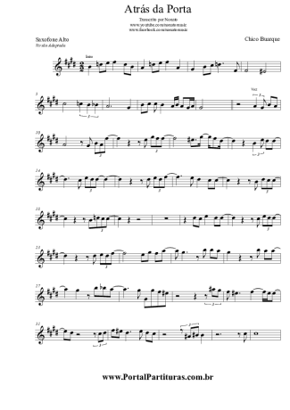 4009 Partitura - Atrás da Porta - Saxofone Alto (Eb)