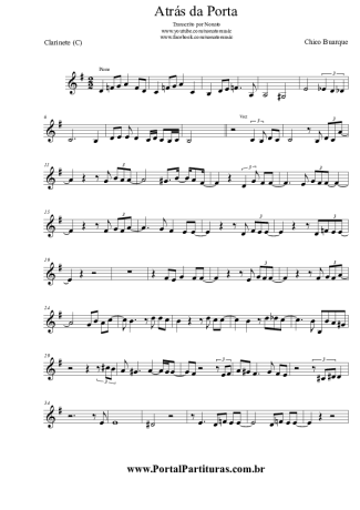 4007 Partitura - Atrás da Porta - Clarinete (C)