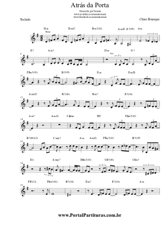 4011 Partitura - Atrás da Porta - Teclado