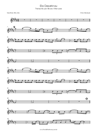 31030 Partitura - Ela Desatinou - Saxofone Alto (Eb)