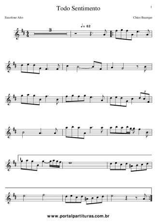 878 Partitions - Todo Sentimento - Saxophone Alto (Mi♭)