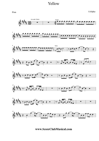 3919 Sheet music - Yellow - Flute
