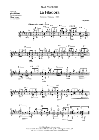 4647 Sheet music - La Filadora - Acoustic Guitar