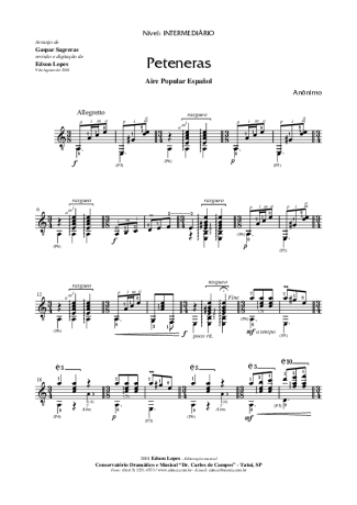 4654 Sheet music - Peteneras - Acoustic Guitar