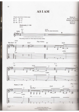 18384 Sheet music - As I Am - Guitar