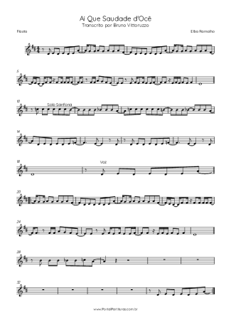 37352 Sheet music - Ai Que Saudade DOcê - Flute
