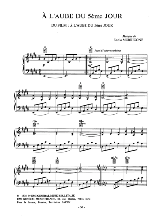 23343 Partitura - À L Aube Du 5ème Jour - Piano