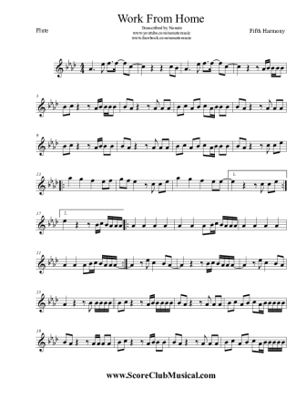 5958 Sheet music - Work From Home - Flute