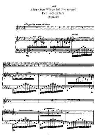 20622 Spartiti - 3 Lieder Aus Schillers _Wilhelm Tell_ S.292 - Pianoforte
