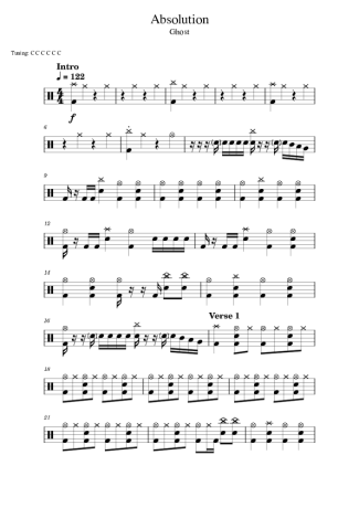 39271 Sheet music - Absolution - Drums