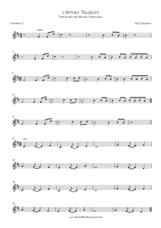 26029 Sheet music - L´Amour Toujours - Clarinet (C)