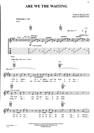 18555 Sheet music - Are We The Waiting - Guitar
