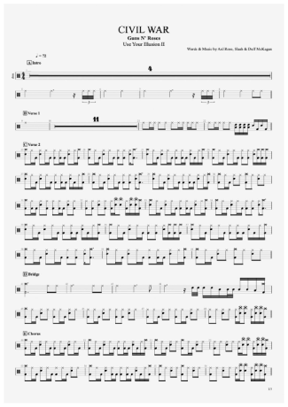 34156 Partitura - Civil War - Bateria