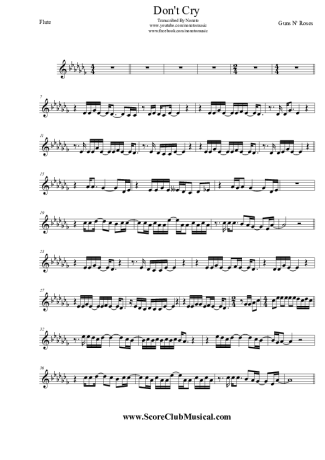 5528 Partitura - Don´t Cry - Flauta Transversal