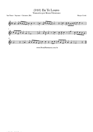 19828 Sheet music - (010) Eu Te Louvo - Tenor Saxophone Soprano (Bb)