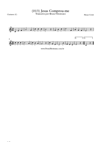 19858 Sheet music - (013) Jesus Comprou-me - Clarinet (C)